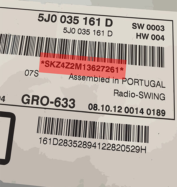 SKODA serial number Skoda car radio unlock