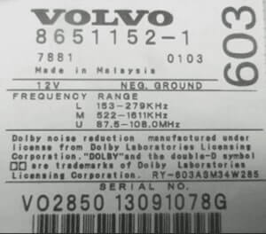 Volvo serial number volvo car radio unlock